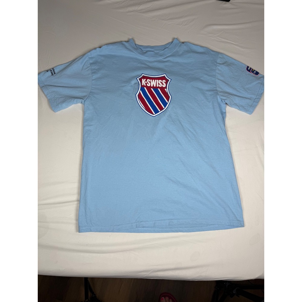 K-Swiss Mens US Open Legg Mason Tennis Classic Graphic T-Shirt Light Blue L